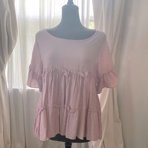 Lovely ruffle top with statement  sleeves